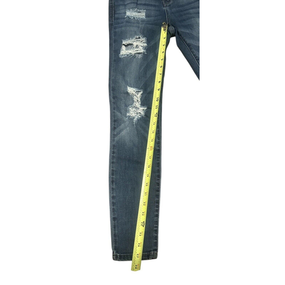 Judy‎ Blue Jeans Womens 5/27 Blue Skinny Fit Stretch Mid Rise Distressed (27x27) - Picture 7 of 9